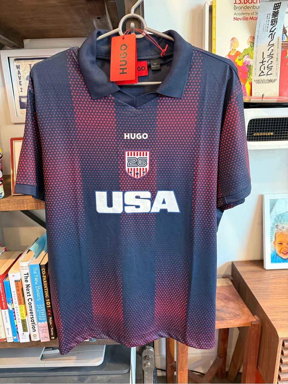 HUGO Navy and Red USA Soccer Jersey